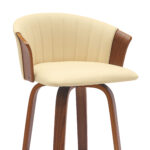 30 Inch Cream and Wood Brown Swivel Bar Stool 15 30 Inch Cream and Wood Brown Swivel Bar Stool