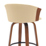 30 Inch Cream and Wood Brown Swivel Bar Stool 16 30 Inch Cream and Wood Brown Swivel Bar Stool
