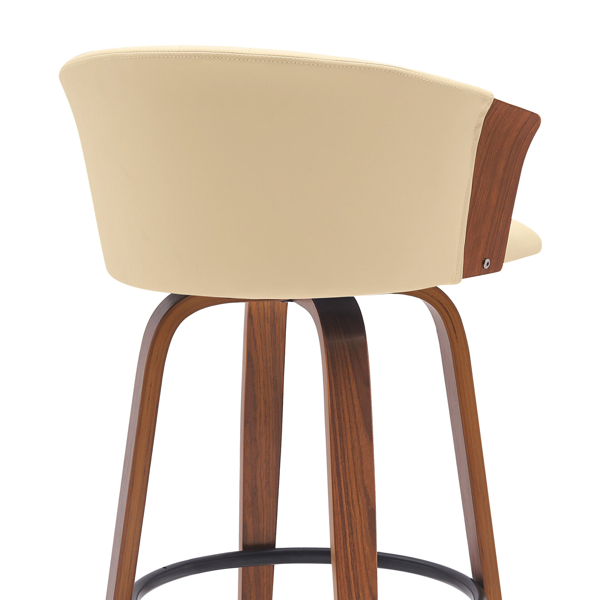30 Inch Cream and Wood Brown Swivel Bar Stool 7 30 Inch Cream and Wood Brown Swivel Bar Stool - Image 7