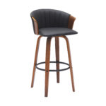 30 Inch Black and Wood Brown Swivel Bar Stool 11 30 Inch Black and Wood Brown Swivel Bar Stool