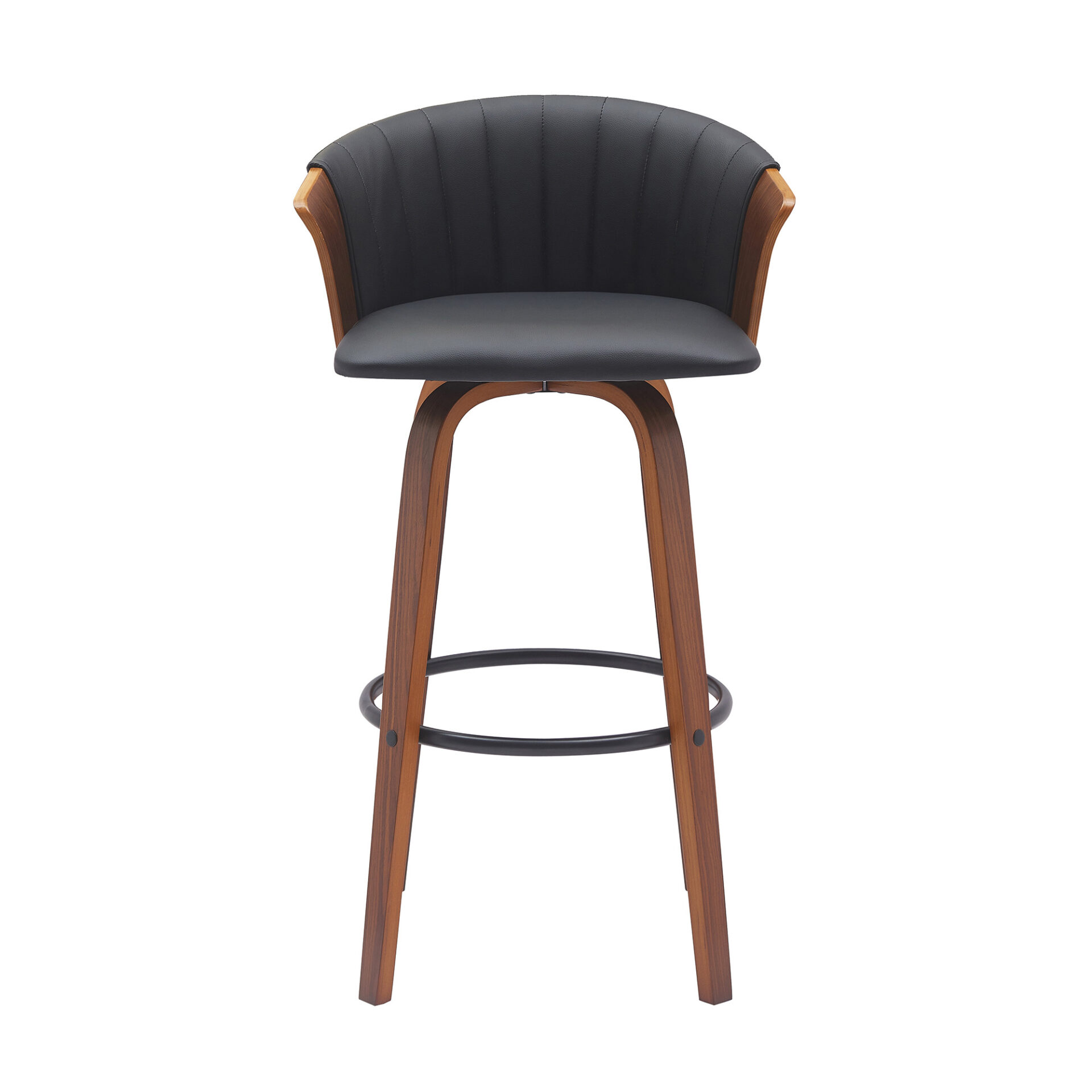 30 Inch Black and Wood Brown Swivel Bar Stool 1 30 Inch Black and Wood Brown Swivel Bar Stool