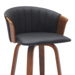 30 Inch Black and Wood Brown Swivel Bar Stool 14 30 Inch Black and Wood Brown Swivel Bar Stool