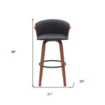 30 Inch Black and Wood Brown Swivel Bar Stool 18 30 Inch Black and Wood Brown Swivel Bar Stool