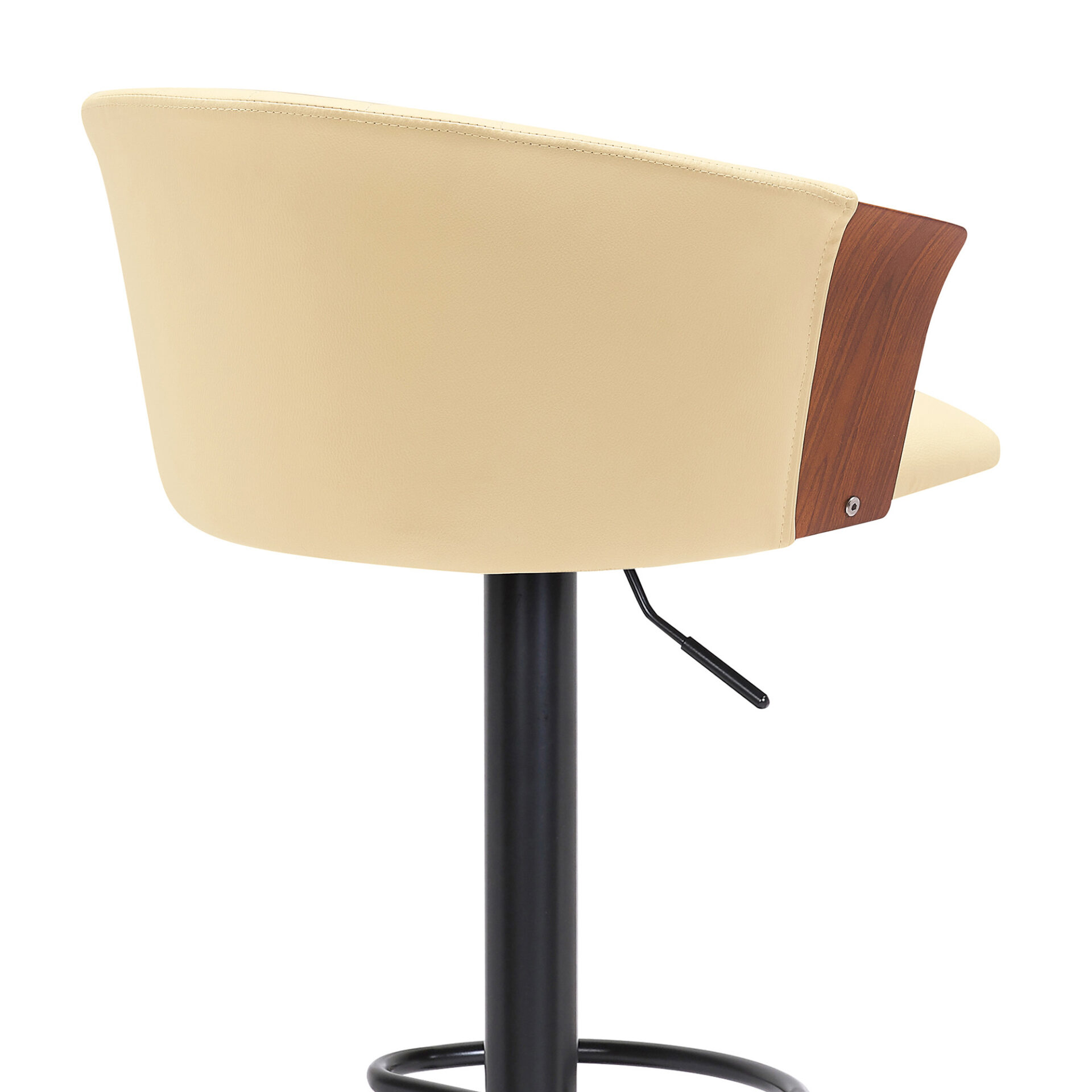 Adjustable Cream and Black Faux Leather Swivel Bar Stool 7 Adjustable Cream and Black Faux Leather Swivel Bar Stool - Image 7