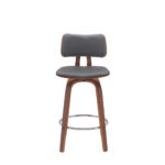 26-Inch Gray and Wood Brown Swivel Modern Counter Bar Stool 11 26-Inch Gray and Wood Brown Swivel Modern Counter Bar Stool