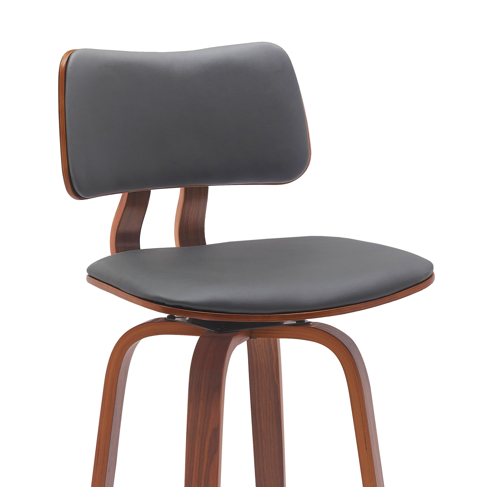 26-Inch Gray and Wood Brown Swivel Modern Counter Bar Stool 5 26-Inch Gray and Wood Brown Swivel Modern Counter Bar Stool - Image 5