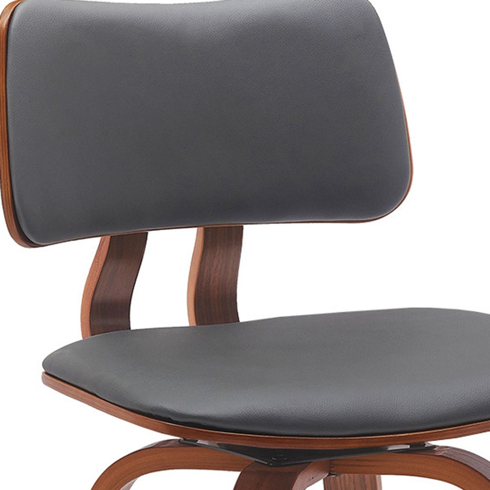 26-Inch Gray and Wood Brown Swivel Modern Counter Bar Stool 7 26-Inch Gray and Wood Brown Swivel Modern Counter Bar Stool - Image 7
