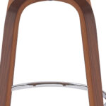 26-Inch Cream and Wood Brown Modern Swivel Bar Stool