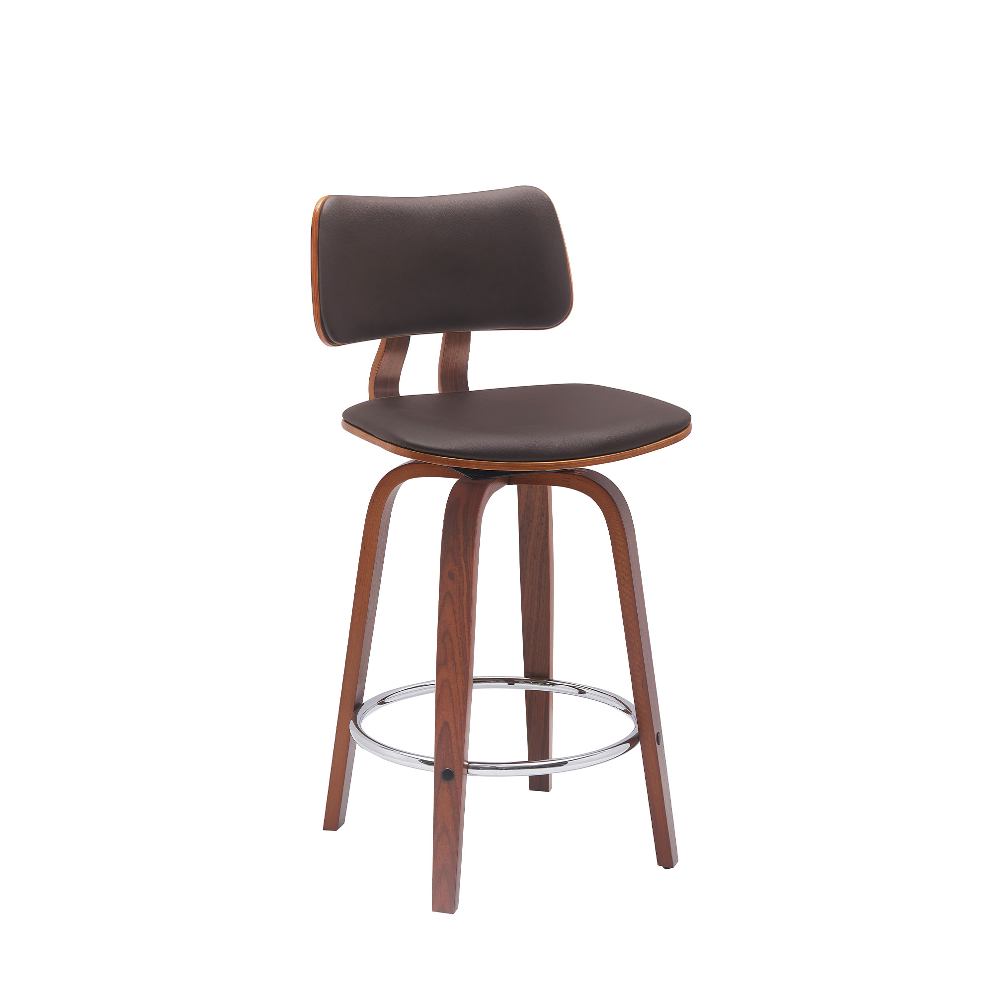 26-Inch Brown Faux Leather Swivel Low Back Bar Stool 12 26-Inch Brown Faux Leather Swivel Low Back Bar Stool