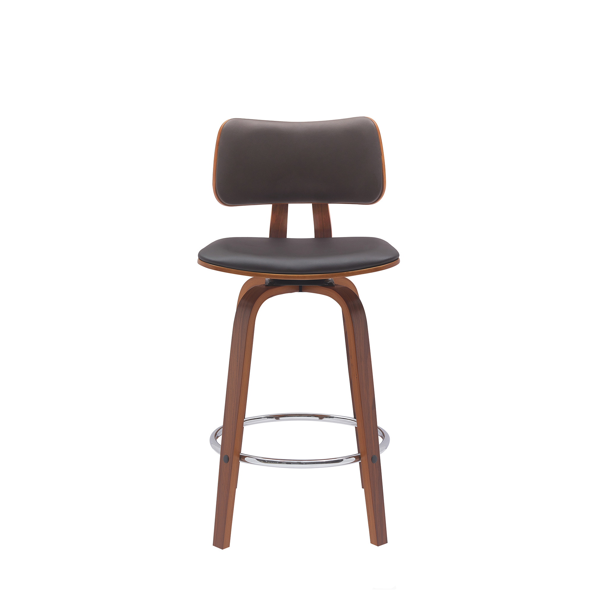 26-Inch Brown Faux Leather Swivel Low Back Bar Stool 11 26-Inch Brown Faux Leather Swivel Low Back Bar Stool