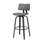 26-Inch Gray and Black Swivel Low Back Bar Stool