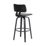 26-Inch Gray and Black Swivel Low Back Bar Stool