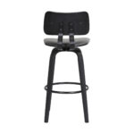 26-Inch Gray and Black Swivel Low Back Bar Stool
