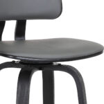 26-Inch Gray and Black Swivel Low Back Bar Stool