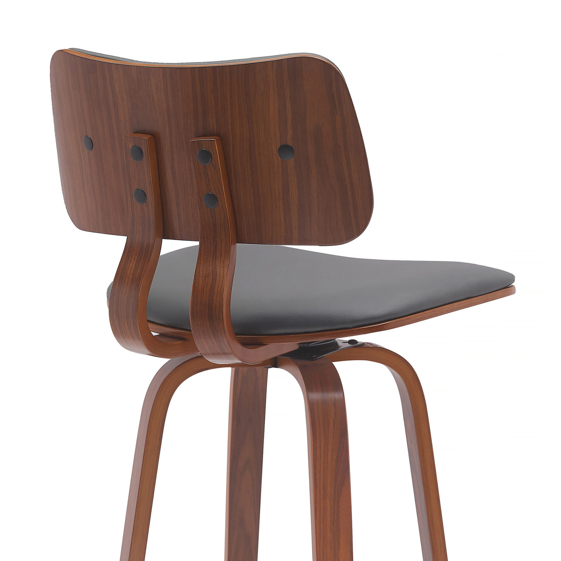 30 Inch Gray and Wood Brown Swivel Faux Leather Bar Stool 7 30 Inch Gray and Wood Brown Swivel Faux Leather Bar Stool - Image 7