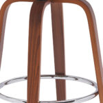 30 Inch Cream and Wood Brown Swivel Modern Bar Stool