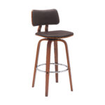 30-Inch Brown Faux Leather Swivel Low Back Bar Stool 12 30-Inch Brown Faux Leather Swivel Low Back Bar Stool