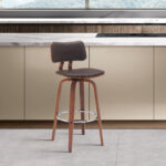 30-Inch Brown Faux Leather Swivel Low Back Bar Stool 18 30-Inch Brown Faux Leather Swivel Low Back Bar Stool