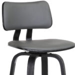 30 Inch Gray and Black Swivel Faux Leather Bar Stool 17 30 Inch Gray and Black Swivel Faux Leather Bar Stool