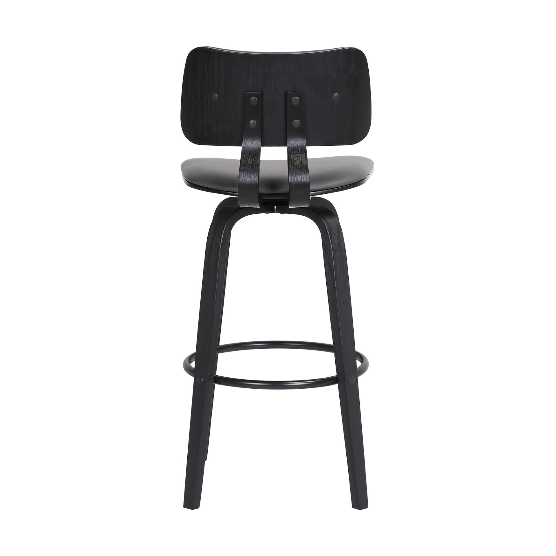 30 Inch Gray and Black Swivel Faux Leather Bar Stool 6 30 Inch Gray and Black Swivel Faux Leather Bar Stool - Image 6