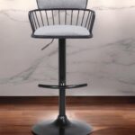 Adjustable Light Gray and Black Low Back Swivel Bar Stool 11 Adjustable Light Gray and Black Low Back Swivel Bar Stool
