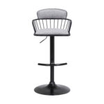 Adjustable Light Gray and Black Low Back Swivel Bar Stool 12 Adjustable Light Gray and Black Low Back Swivel Bar Stool