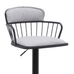 Adjustable Light Gray and Black Low Back Swivel Bar Stool 14 Adjustable Light Gray and Black Low Back Swivel Bar Stool