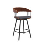 27-Inch Black Faux Leather Swivel Counter Height Bar Stool 12 27-Inch Black Faux Leather Swivel Counter Height Bar Stool