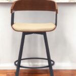 27-Inch Cream and Black Swivel Faux Leather Bar Stool 11 27-Inch Cream and Black Swivel Faux Leather Bar Stool