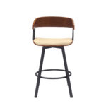 27-Inch Cream and Black Swivel Faux Leather Bar Stool 10 27-Inch Cream and Black Swivel Faux Leather Bar Stool