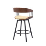 27-Inch Cream and Black Swivel Faux Leather Bar Stool 13 27-Inch Cream and Black Swivel Faux Leather Bar Stool