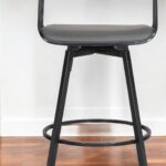 27 Inch Gray and Black Swivel Faux Leather Bar Stool 10 27 Inch Gray and Black Swivel Faux Leather Bar Stool