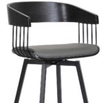 27 Inch Gray and Black Swivel Faux Leather Bar Stool 17 27 Inch Gray and Black Swivel Faux Leather Bar Stool
