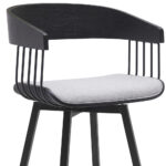 27-Inch Light Gray and Black Swivel Counter Height Bar Stool
