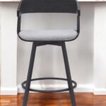 27-Inch Light Gray and Black Swivel Counter Height Bar Stool