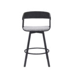 27-Inch Light Gray and Black Swivel Counter Height Bar Stool