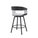 27-Inch Light Gray and Black Swivel Counter Height Bar Stool