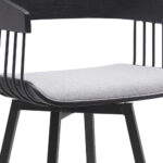 27-Inch Light Gray and Black Swivel Counter Height Bar Stool