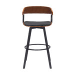 31-Inch Black Faux Leather Swivel Bar Stool With Armrests 13 31-Inch Black Faux Leather Swivel Bar Stool With Armrests
