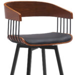 31-Inch Black Faux Leather Swivel Bar Stool With Armrests 18 31-Inch Black Faux Leather Swivel Bar Stool With Armrests
