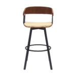 31 Inch Cream and Black Swivel Bar Stool with Armrests 11 31 Inch Cream and Black Swivel Bar Stool with Armrests