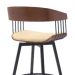 31 Inch Cream and Black Swivel Bar Stool with Armrests 15 31 Inch Cream and Black Swivel Bar Stool with Armrests