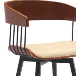 31 Inch Cream and Black Swivel Bar Stool with Armrests 16 31 Inch Cream and Black Swivel Bar Stool with Armrests