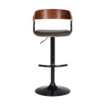 19.5-Inch Black Adjustable Swivel Bar Stool with Armrests