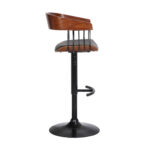 19.5-Inch Black Adjustable Swivel Bar Stool with Armrests