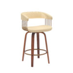 26 Inch Cream Faux Leather Swivel Bar Stool With Arms 10 26 Inch Cream Faux Leather Swivel Bar Stool With Arms