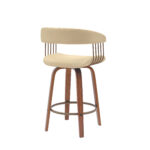 26 Inch Cream Faux Leather Swivel Bar Stool With Arms 13 26 Inch Cream Faux Leather Swivel Bar Stool With Arms