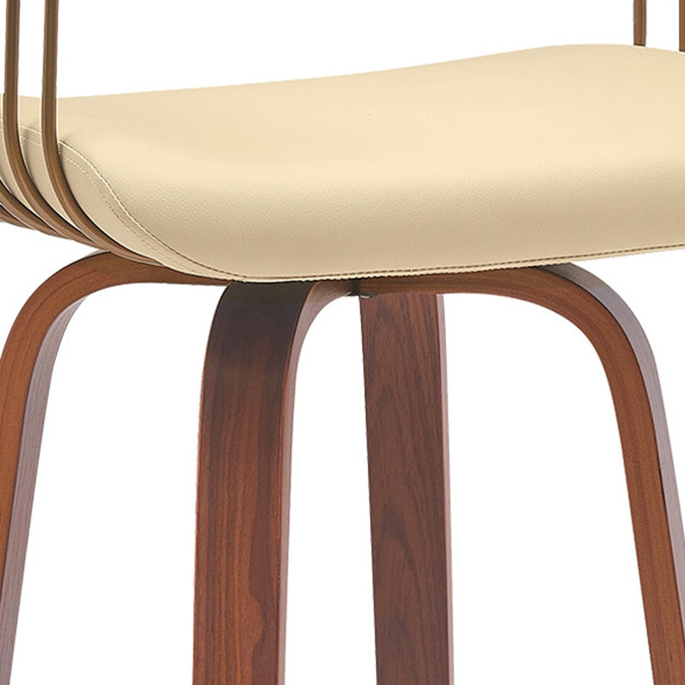 26 Inch Cream Faux Leather Swivel Bar Stool With Arms 8 26 Inch Cream Faux Leather Swivel Bar Stool With Arms - Image 8