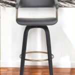 26-Inch Gray and Black Swivel Faux Leather Bar Stool 11 26-Inch Gray and Black Swivel Faux Leather Bar Stool