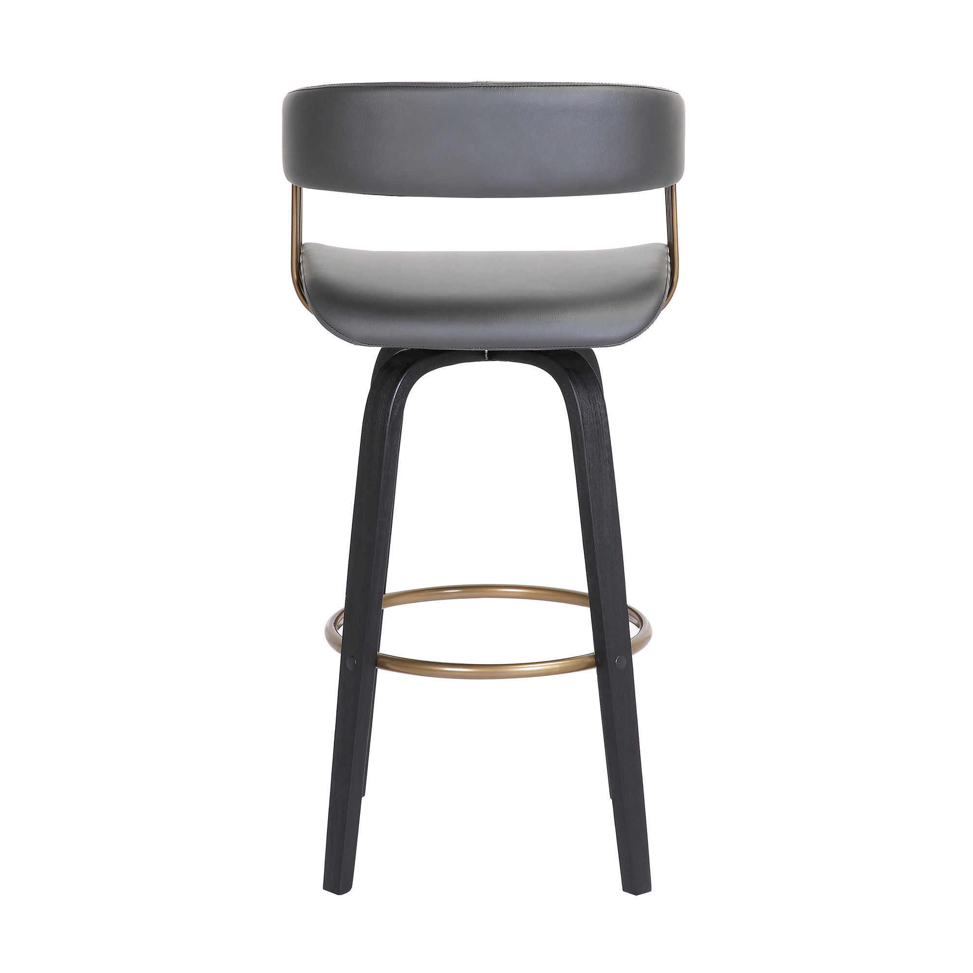 26-Inch Gray and Black Swivel Faux Leather Bar Stool 6 26-Inch Gray and Black Swivel Faux Leather Bar Stool - Image 6